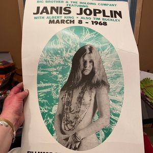 Janice Joplin cardboard/paper poster march 1968
